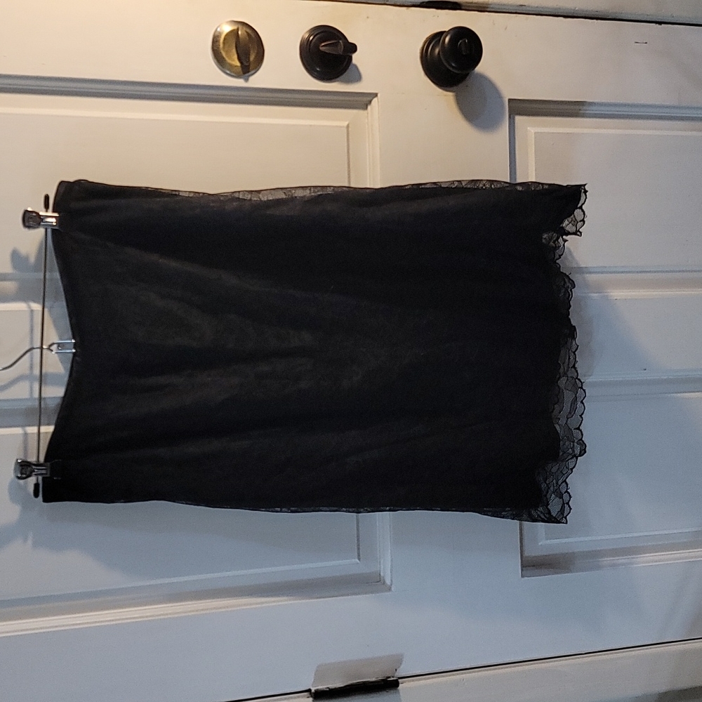 Long black lace skirt
